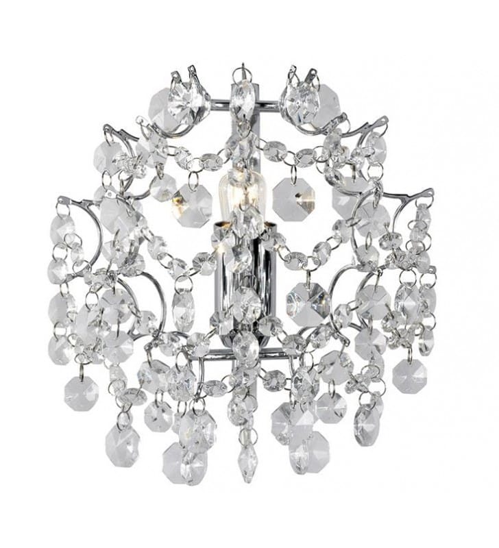 Kinkiet Sofiero chrom bezbarwne kryształy do eleganckiego wnętrza w stylu glamour