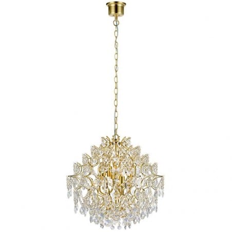 Lampa wisząca żyrandol Sofiero złoto bezbarwne kryształy do salonu sypialni nad stół do jadalni