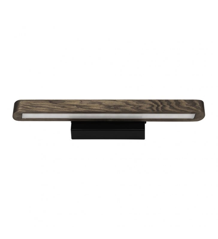 Podłużny drewniany kinkiet w kolorze orzecha z czarnym metalem Forestier LED 3000K