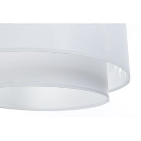 Biała lampa wisząca Lisa z dwuwarstwowym abażurem 50cm do sypialni salonu - OD RĘKI