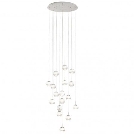 Lampa wisząca Montefio2 LED duża okrągła stylowa wielopunktowa kryształy w kloszach kule nad schody