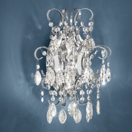 Elegancki stylowy kinkiet z bezbarwnymi kryształami Fenoullet do salonu sypialni na przedpokój