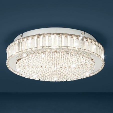 Plafon kryształowy w chromie Balparda LED 4000K 41cm do salonu sypialni z możliwością ściemniania Eglo
