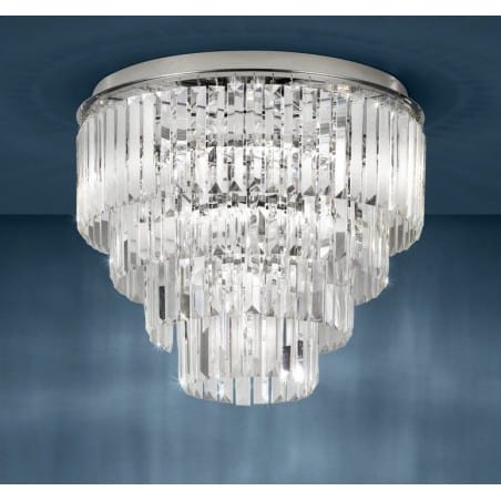 Plafon kryształowy Agrigento 50cm podłużne kaskadowe kryształy styl glamour do salonu jadalni sypialni