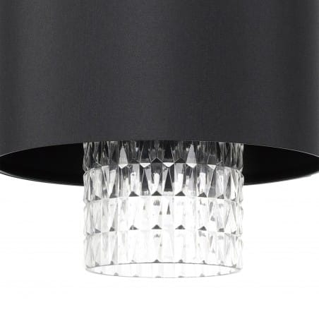 Czarna lampa wisząca Sapuara abażur ze szklaną dekoracją