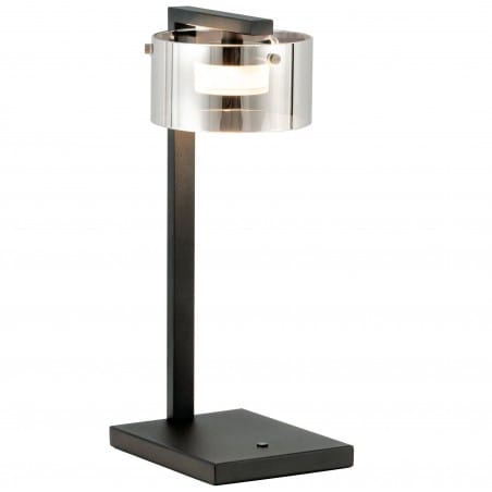 Czarna nowoczesna lampa stołowa Copillos LED ze ściemniaczem włącznik na lampie