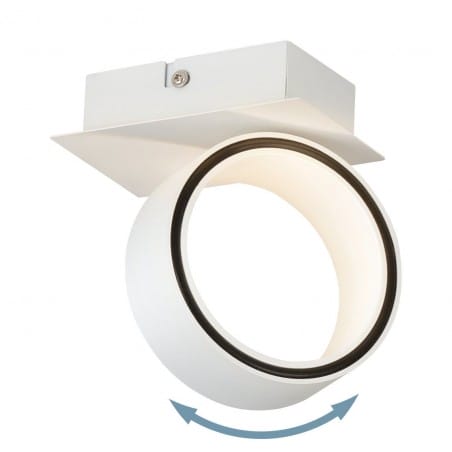 Pojedyncza nowoczesna biała lampa sufitowa pierścień Albariza LED