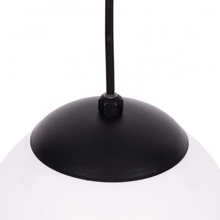 Lampa wisząca Camina prostokątna 6 zwisów szklane kule czarny metal