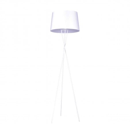 Biała lampa stojąca Remi White 3 nogi abażur z materiału do salonu sypialni