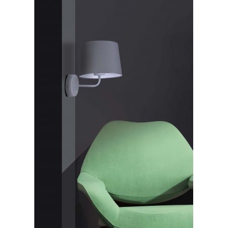 Kinkiet Remi Gray szary z abażurem włącznik na lampie do salonu sypialni na przedpokój