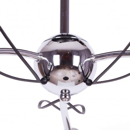 Lampa sufitowa żyrandol Xena 3 ramienna szklane zdobione klosze chrom z kolorem czarnym