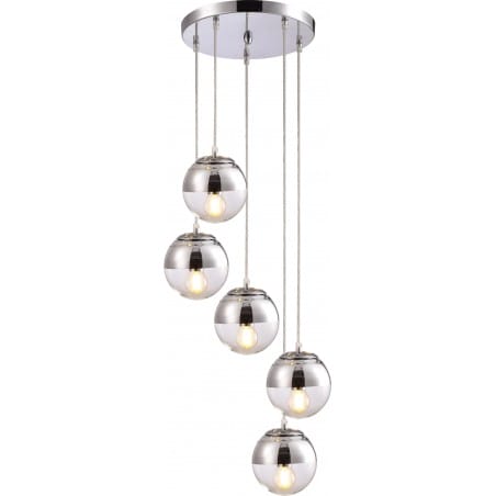 5-punktowa nowoczesna lampa Layla typu spirala klosze szklane kule do salonu sypialni jadalni nad stół schody