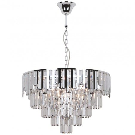 50cm lampa zwis z kryształami Cameron nad stół do jadalni do salonu sypialni kaskadowy klosz łańcuch 8xE14