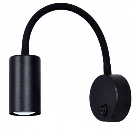 Kinkiet Set czarny nowoczesny z elastycznym ramieniem włącznik na lampie