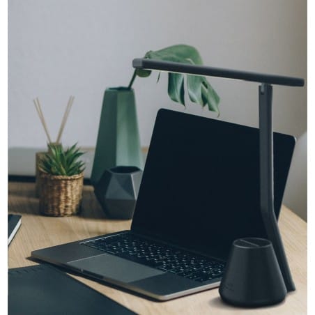 Lampa biurkowa Kiki czarna z pojemnikiem na przybory barwa światła 3000-6300K