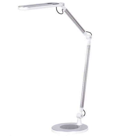 Lampka biurkowa Alette biało srebrna łamana bezstopniowy ściemniacz włącznik dotykowy - OD RĘKI