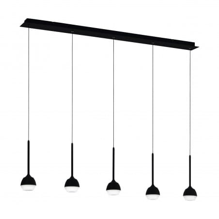 5 zwisowa czarna lampa Nucetto LED nad wyspę stół nowoczesna Eglo
