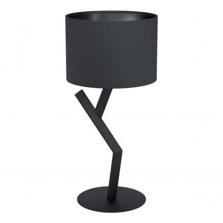 Designerska oryginalna wysoka lampa na komodę Balnario czarna z abażurem
