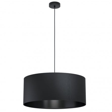 Lampa wisząca Maserlo1 z materiału czarna z czarnym środkiem abażur okrągły 53cm 1xE27 Eglo