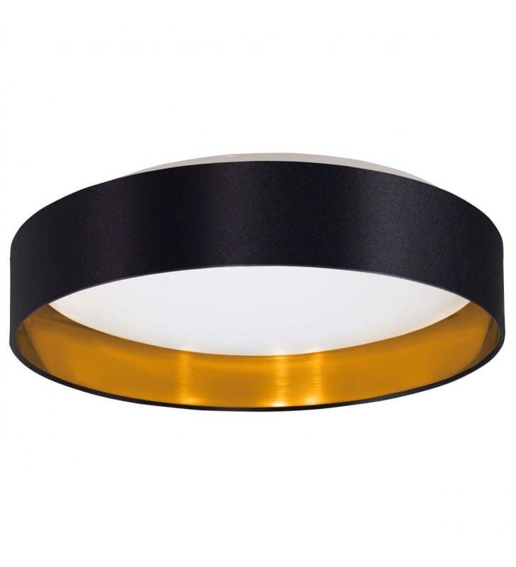 Plafon Maserlo LED 38cm czarny okrągły ze złotym wnętrzem mteriał