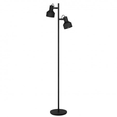 Metalowa lampa stojąca z 2 kloszami Casibare czarna do salonu sypialni biura 2xE27