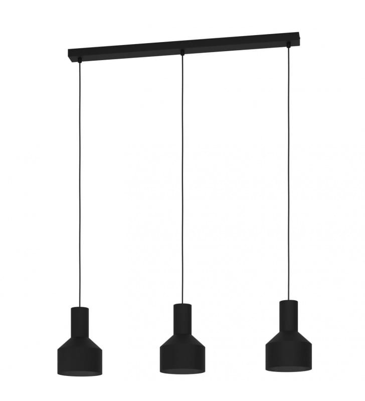Loftowa lampa wisząca Casibare czarna z metalu nad stół wyspę bar 3xE27