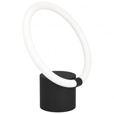 Oryginalna nowoczesna niska czarna lampa stołowa LED Caranacoa klosz biały pierścień ruchomy