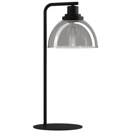 Czarna nowoczesna lampa stołowa Beleser klosz szklany kopułka włącznik na przewodzie