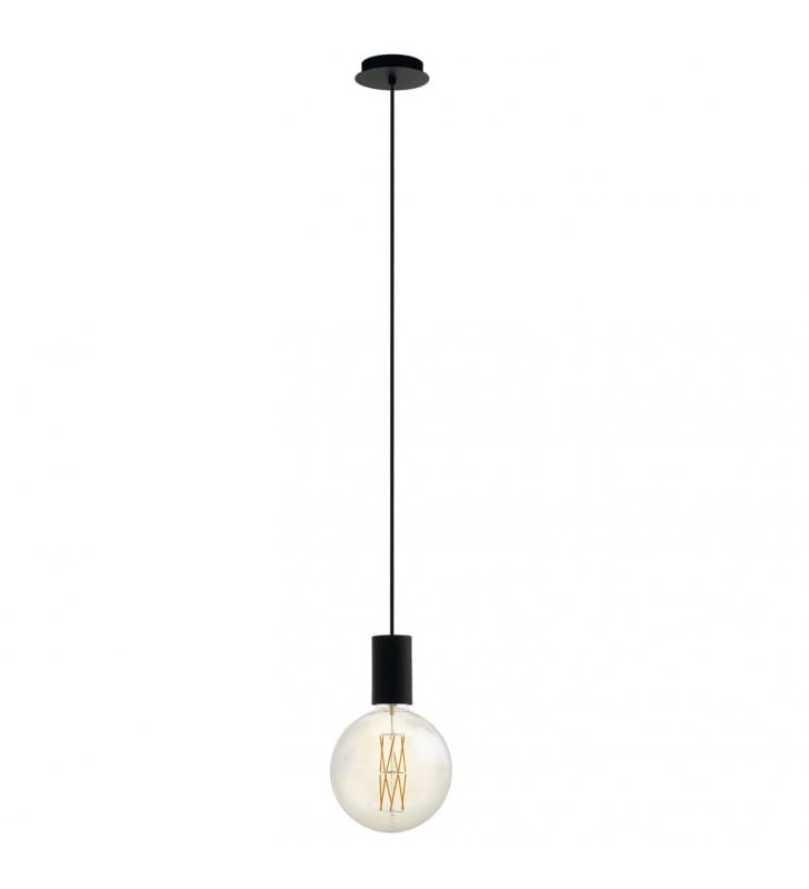 Czarna oprawka zwis minimalistyczna lampa wisząca Pozueta bez klosza