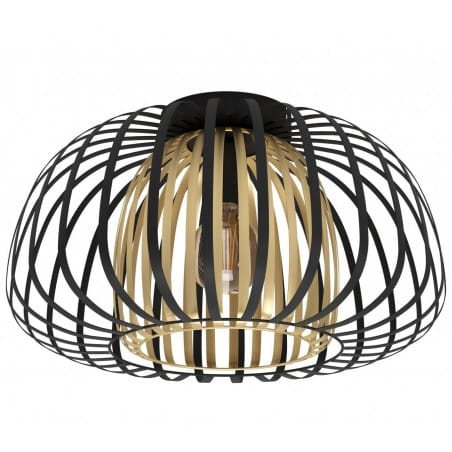 Lampa sufitowa Encinitos czarno złota z metalowych pasków do przedpokoju salonu sypialni kuchni
