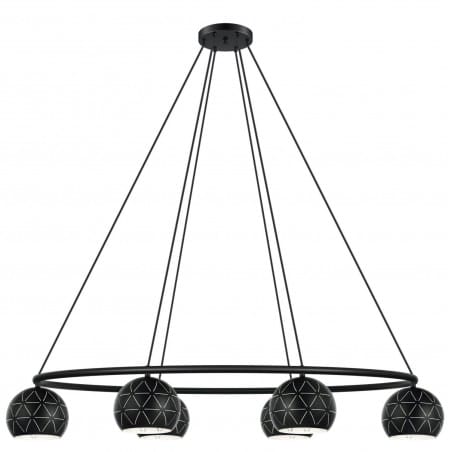 Lampa wisząca Cantallop czarna obręcz z 6 kulami nad stół do jadalni do salonu sypialni 6xE14