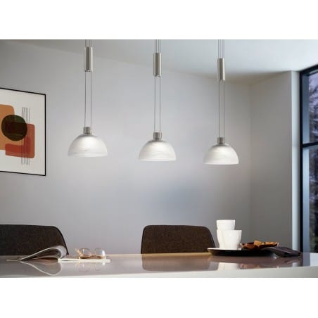 Montefio LED srebrna lampa nad stół regulowana szkło metal