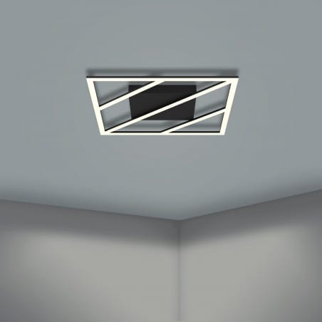 Kwadratowa oprawa na sufit Ulisano LED pilot ściemniacz czarna 42cm