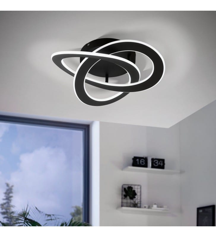 Czarna lampa Rolimare na sufit LED neutral do sypialni salonu