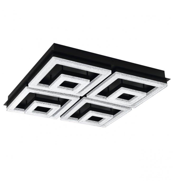 Plafon Fradelo1 LED 52cm czarny dekoracyjny kwadratowy plastikowe kryształki