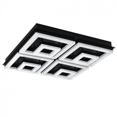 Plafon Fradelo1 LED 52cm czarny dekoracyjny kwadratowy plastikowe kryształki