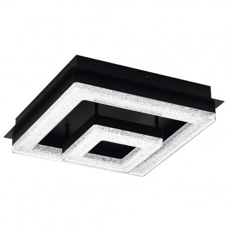 Mały czarny kwadratowy plafon do sypialni Fradelo1 LED 26cm Eglo