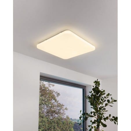 Gładki kwadratowy biały plafon z tworzywa Frania LED 53cm