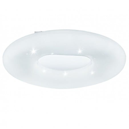 Biały plafon sufitowy Zamudilo LED pilot efekt kryształowego blasku ściemniacz