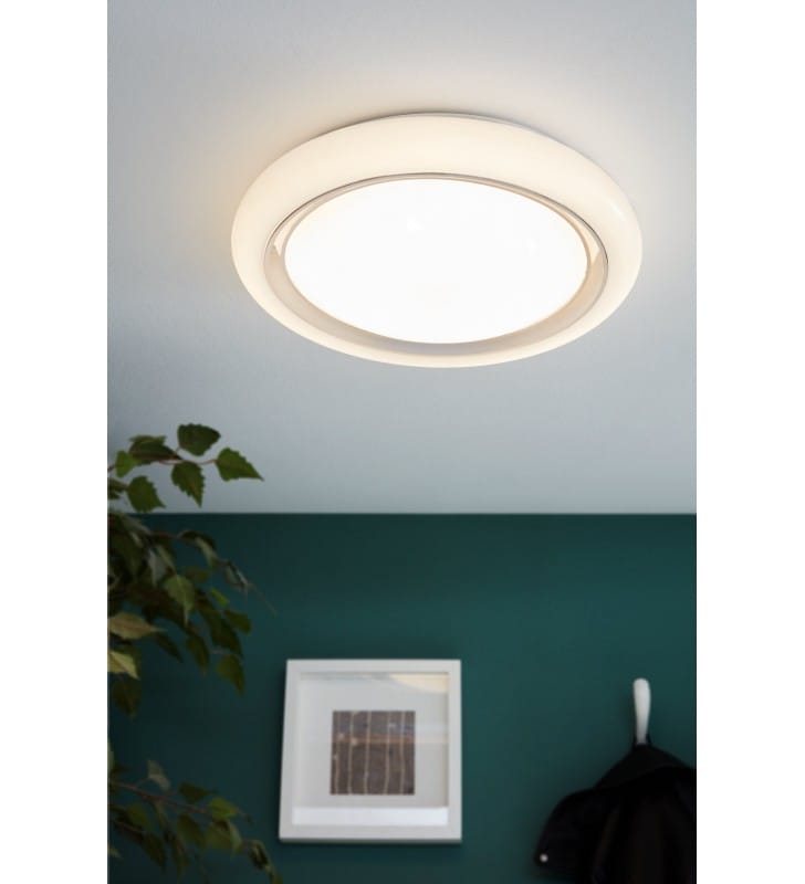 Plafon Capasso LED 40cm okrągły biały chrom 3000K do kuchni