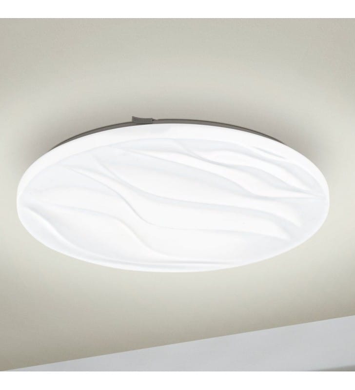 Benariba LED 3000K 44cm biały plafon sufitowy do kuchni klosz z dekorem