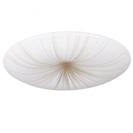 Biały okrągły plafon ze złotym wzorem Nieves1 LED 41cm do sypialni