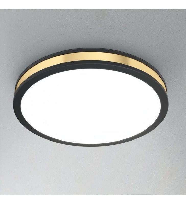 Czarny plafon ze złotą opaską Pescaito LED ciepła barwa światła