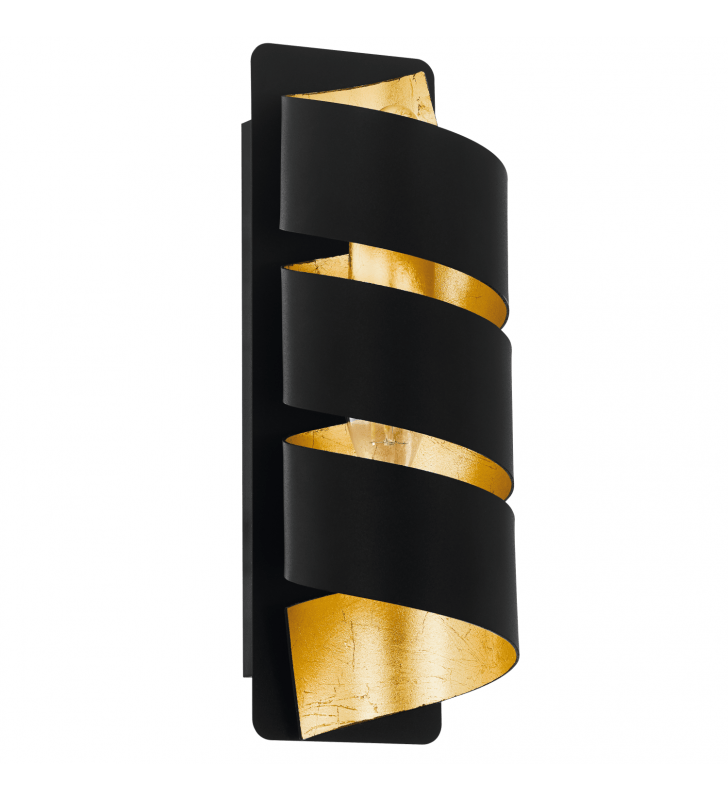 Kinkiet Elizondo czarny ze złotym wykończeniem nowoczesny z metalu