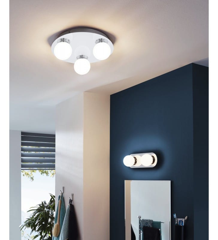 Plafon lampa sufitowa do łazienki Mosiano LED 29cm chrom IP44 3 szklane kule