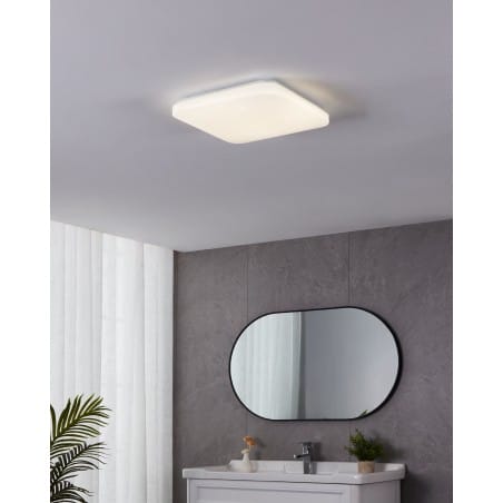 Kwadratowy biały plafon do łazienki Frania-S LED 4000K 33cm z efektem blasku