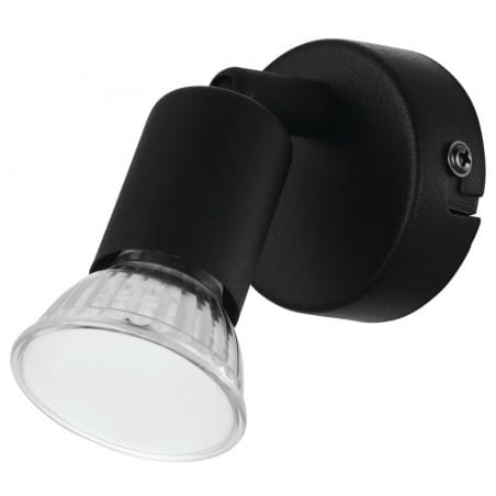 Czarna lampa ścienno sufitowa Buzz-LED pojedyncza bez klosza 1xGU10