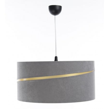 Buena szara lampa wisząca z abażurem złote wykończenie do sypialni salonu nad stół jadalny