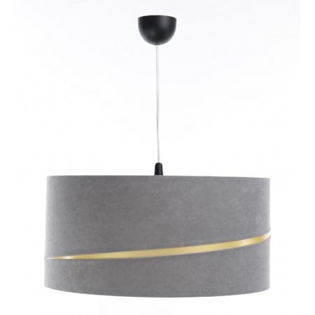 Buena szara lampa wisząca z abażurem złote wykończenie do sypialni salonu nad stół jadalny