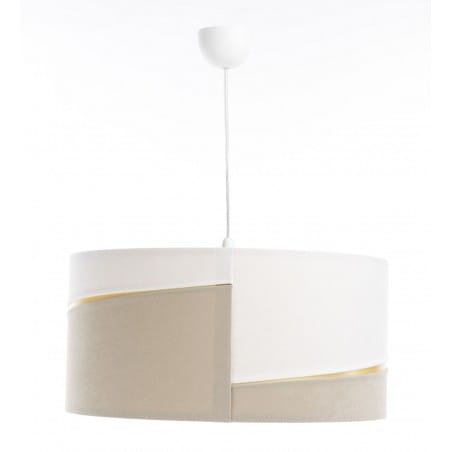 Hira lampa wisząca z okrągłym abażurem biało beżowa oświetlenie do sypialni